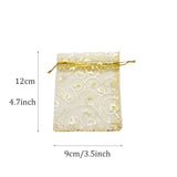 50/100pcs Eyelash Organza Pouches 9x12cm Champagne Gift Bags Wedding Favor