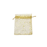 50/100pcs Eyelash Organza Pouches 9x12cm Champagne Gift Bags Wedding Favor