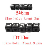 Acrylic Letter Beads A-Z Square Spacer for Jewelry Making DIY 6*6mm 10*10mm