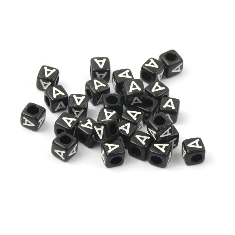 Acrylic Letter Beads A-Z Square Spacer for Jewelry Making DIY 6*6mm 10*10mm