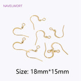 18K Plated Earring Hooks, Brass EarWires For Earring Making