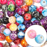 Crackle Bead Acrylic Beads for DIY Jewelry Making Multicolor Loose Beads