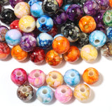 Crackle Bead Acrylic Beads for DIY Jewelry Making Multicolor Loose Beads