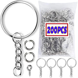 Metal Blank Keyring Split Rings DIY Keyfob Key Ring Lobster Clasp 50/100pcs