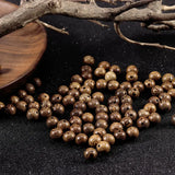 50-100pcs Stripe Natural Wooden Beads Round Colorful Wood Spacer Beads