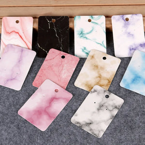 Marbled Paper Earring Display Cards with Self-Seal Bags - DIY Packing Cards