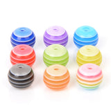 Rainbow Striped Resin Beads Spacer Round Loose Beads Jewelry Making DIY LGBT