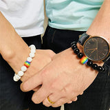 Rainbow Striped Resin Beads Spacer Round Loose Beads Jewelry Making DIY LGBT
