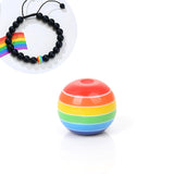 Rainbow Striped Resin Beads Spacer Round Loose Beads Jewelry Making DIY LGBT