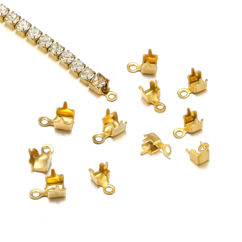 Stainless Steel Clasps Cords End Clip Tip for DIY Jewelry Making Supplies