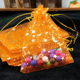 50/100pcs Star Moon Organza Bags 13x18cm Gift Pouches Wedding Party Candy Bags