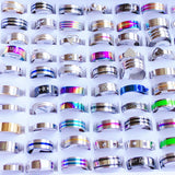 Multicolor Stainless Steel Mixed Ring Wedding Jewelry 50/100pcs/lot