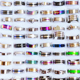 Multicolor Stainless Steel Mixed Ring Wedding Jewelry 50/100pcs/lot