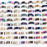 50/100pcs Multicolor Stainless Steel Ring Mix Styles Wedding Jewelry Gift