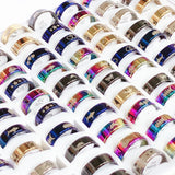 50/100pcs Multicolor Stainless Steel Ring Mix Styles Wedding Jewelry Gift