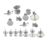 Stainless Steel Post Earring Studs Base Pins Lot for DIY Jewelry Making