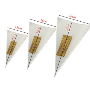 50/100pcs Triangle Gift Bags Cones Transparent Plastic Bag Candy Bags Kids Party