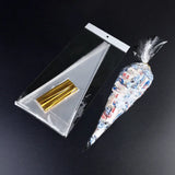 50/100pcs Triangle Gift Bags Cones Transparent Plastic Bag Candy Bags Kids Party