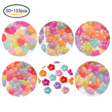 50~133PCS Jelly Acrylic Beads Faceted Clover Mixed 11.5x11.5x4mm