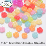 50~133PCS Jelly Acrylic Beads Faceted Clover Mixed 11.5x11.5x4mm