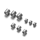 Stainless Steel Tubular Crimp End Beads Spacer for DIY Jewelry Making