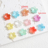 Resin Flower Petal Beads Caps Cherry Blossoms Charms Pendants for Jewelry Making