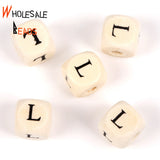 50-200Pcs 8-10mm Mixed Square Wooden Alphabet Beads for DIY Bracelet Making