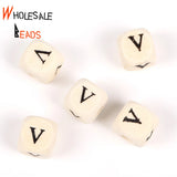 50-200Pcs 8-10mm Mixed Square Wooden Alphabet Beads for DIY Bracelet Making