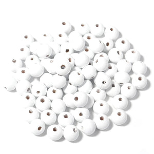 Silver Plated Wooden Beads Round Spacer Beads for DIY Jewelry Making