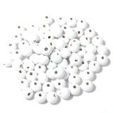 Silver Plated Wooden Beads Round Spacer Beads for DIY Jewelry Making