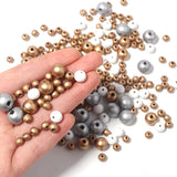 Silver Plated Wooden Beads Round Spacer Beads for DIY Jewelry Making