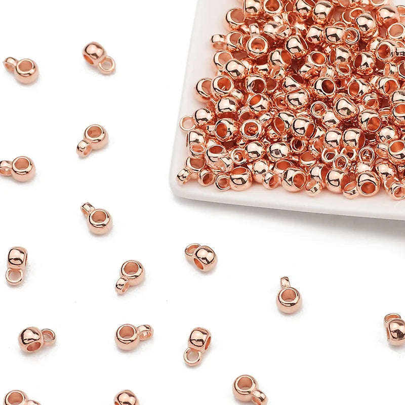 CCB Round Pendant Spacer Loose Beads Gold/Silver Plated 6/8mm Jewelry Making DIY