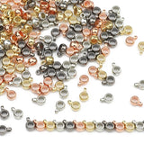 CCB Round Pendant Spacer Loose Beads Gold/Silver Plated 6/8mm Jewelry Making DIY