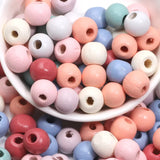 Colorful Round Wood Beads 8/10/14mm for Jewelry Making
