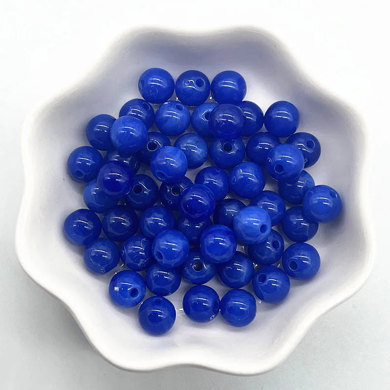 8mm Natural Stone Acrylic Beads Spacer Loose Beads Jewelry Making Bracelets