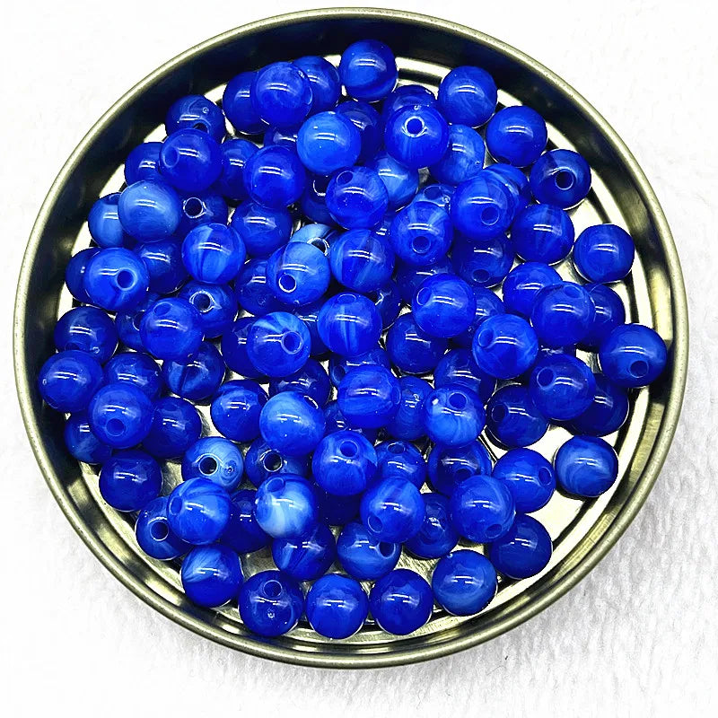 8mm Natural Stone Round Acrylic Beads Spacer Loose Beads for Jewelry Making