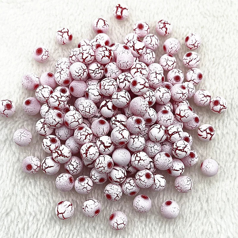 Frost Cracked Acrylic Beads 8mm Round Spacer DIY Jewelry Making Bracelets