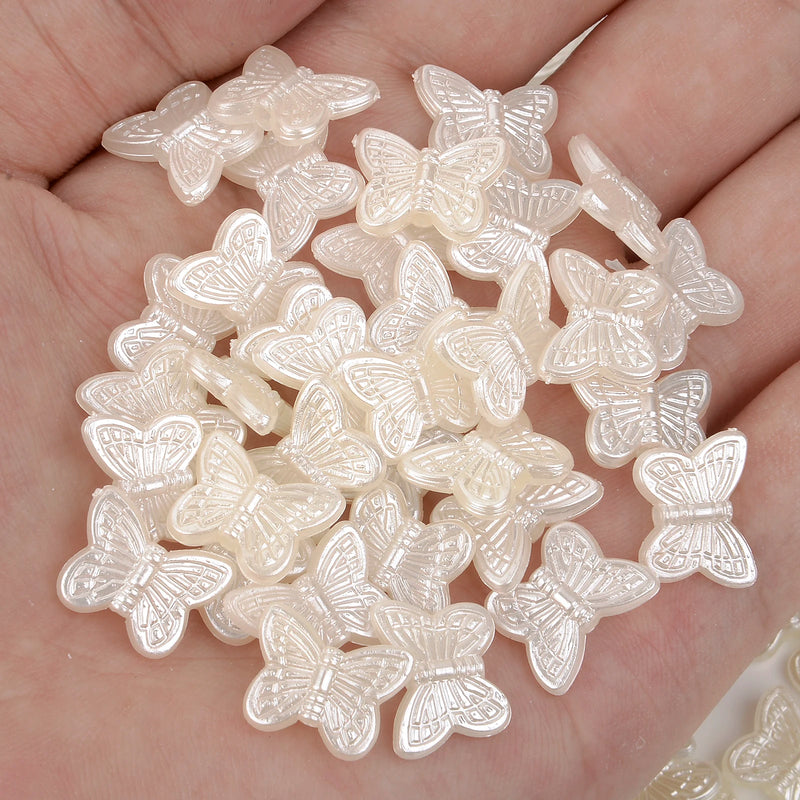 50/200pcs Butterfly Beads Spacer Beads for Jewelry Making DIY Bracelet 15x11mm