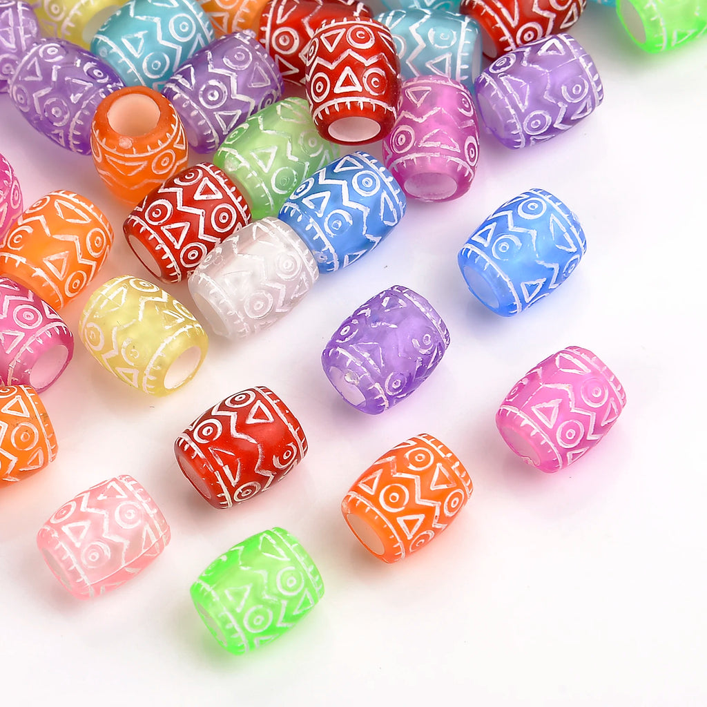Colorful Big Hole Spacer Beads for Jewelry Making 9x7mm