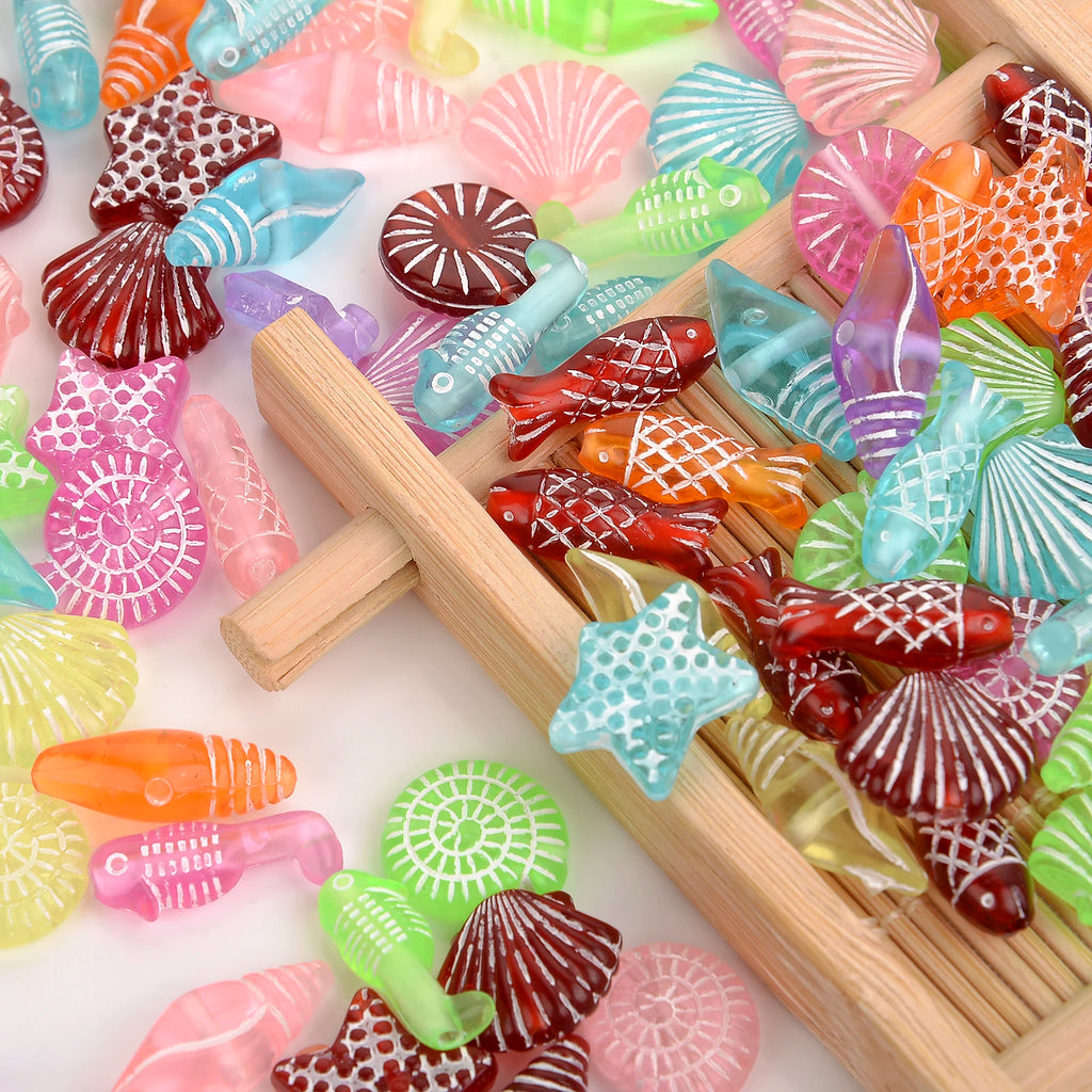 Colorful Acrylic Sea Animals Beads for DIY Bracelet Making