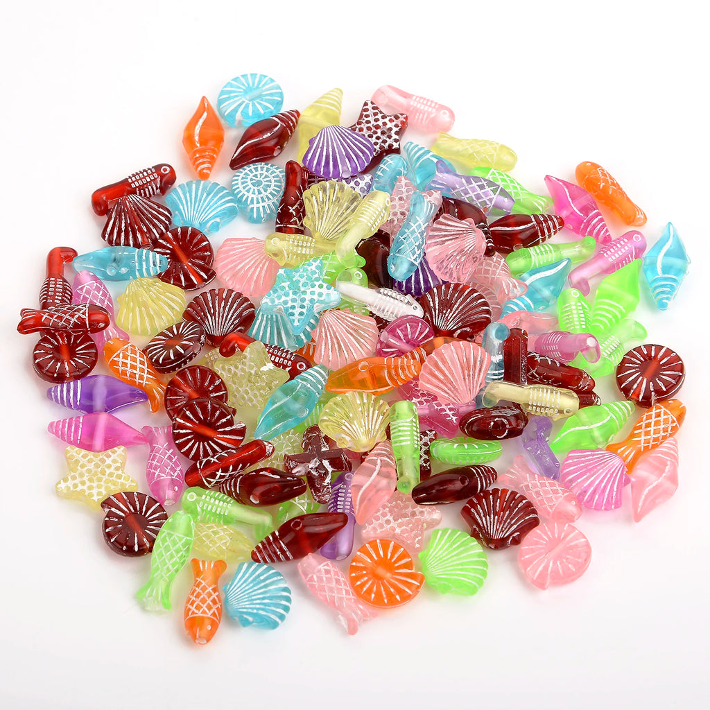 Colorful Acrylic Sea Animals Beads for DIY Bracelet Making