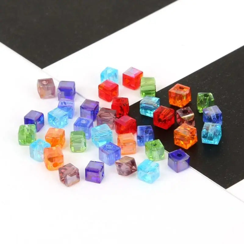 Square Austrian Crystal Beads Spacer 2 3 4 6mm Transparent Loose Beads