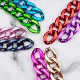 50-500Pcs 17*23MM Plating Acrylic Chain Link Bead for DIY Earrings Necklace