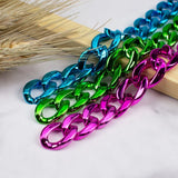 50-500Pcs 17*23MM Plating Acrylic Chain Link Bead for DIY Earrings Necklace
