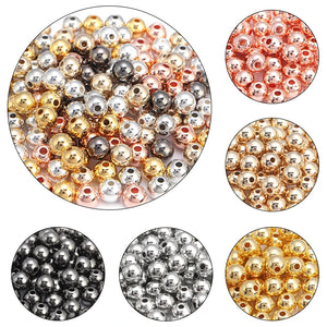 3-12mm Copper Coated Round Ball Pearl Beads for DIY Jewelry