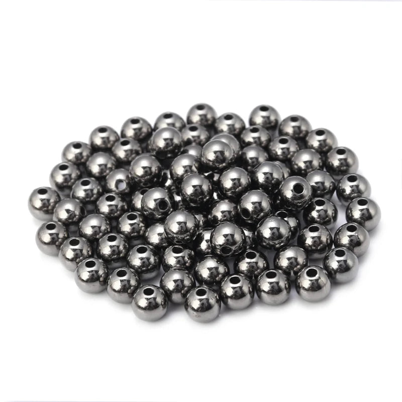 3-12mm Copper Coated Round Ball Pearl Beads for DIY Jewelry