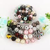 Silicone Leopard Beads 12mm/15mm Round Printed Beads DIY Jewelry Making