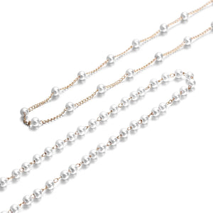 50-500cm Pearl Chain Beads Iron Chains for Jewelry Making