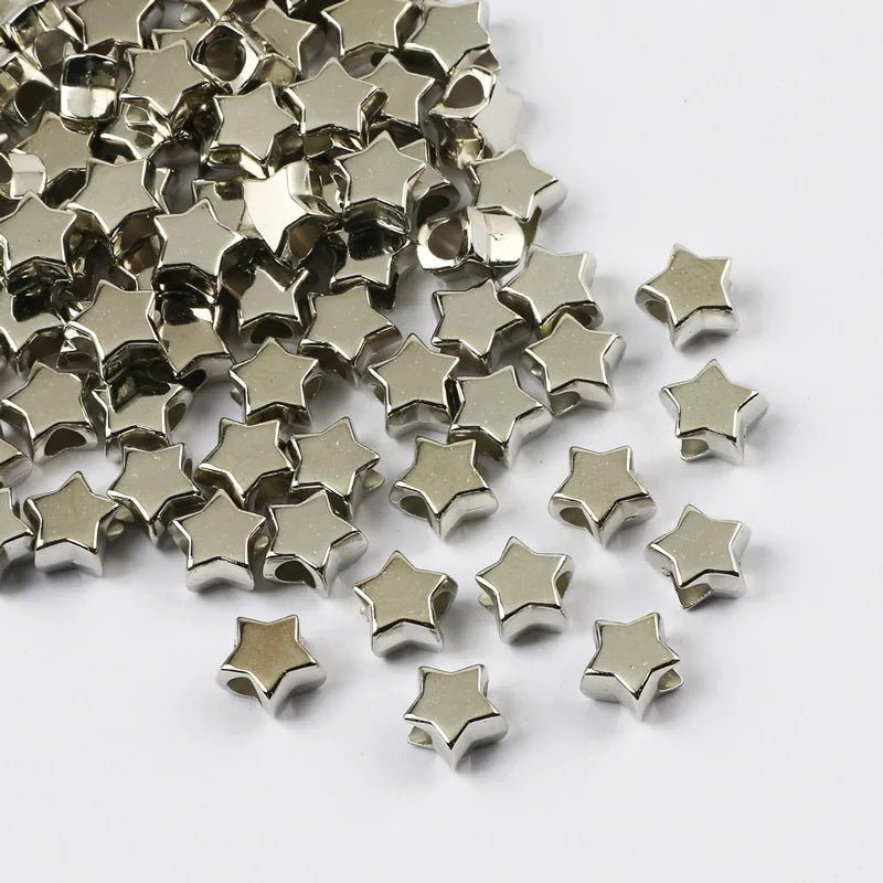 Rose Silver Star CCB Beads Spacer Beads for Jewelry Making