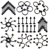 50/95Pcs Stainless Steel Body Jewelry Set
